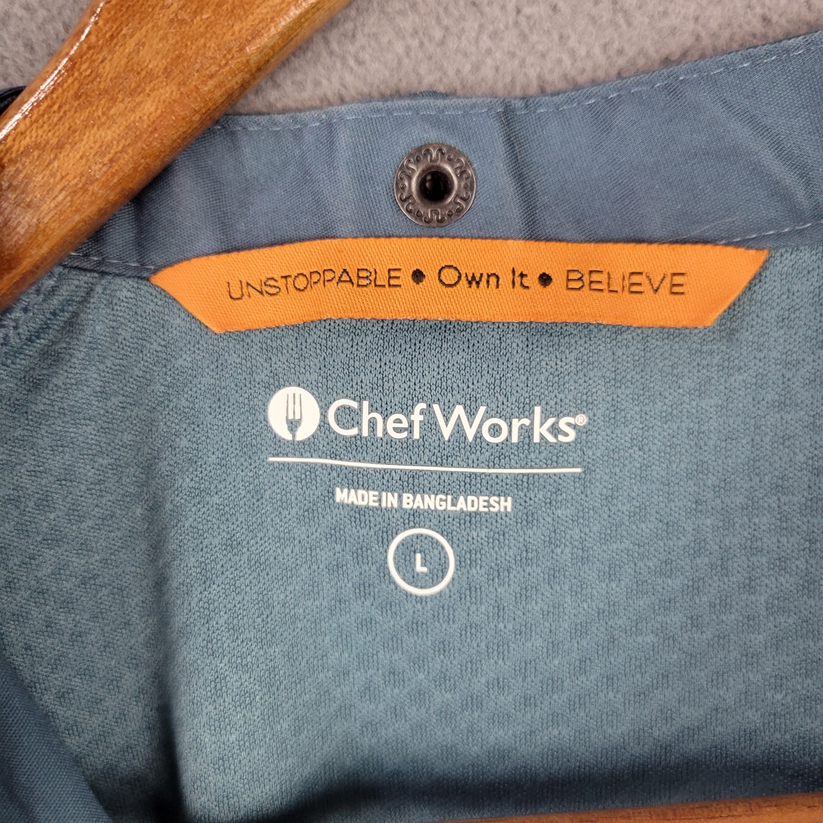 Chef Works Varkala Chef Coat Unisex Large Teal Innovasian Off Set Zipper Front