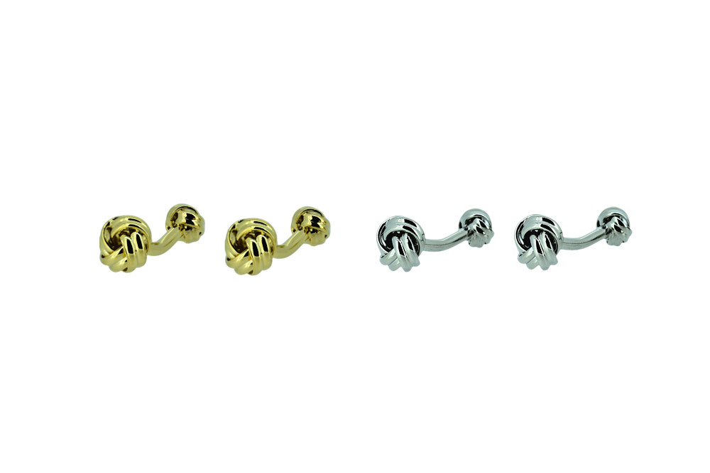 Double Knotted Cufflink Gold or Silver plated