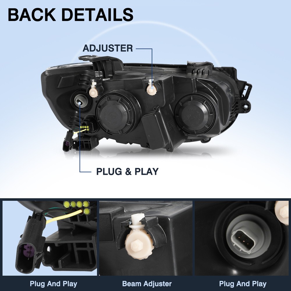 [Chrome Bezel] Headlight For 2012-2016 Chevy Sonic Headlamp Left Driver Side