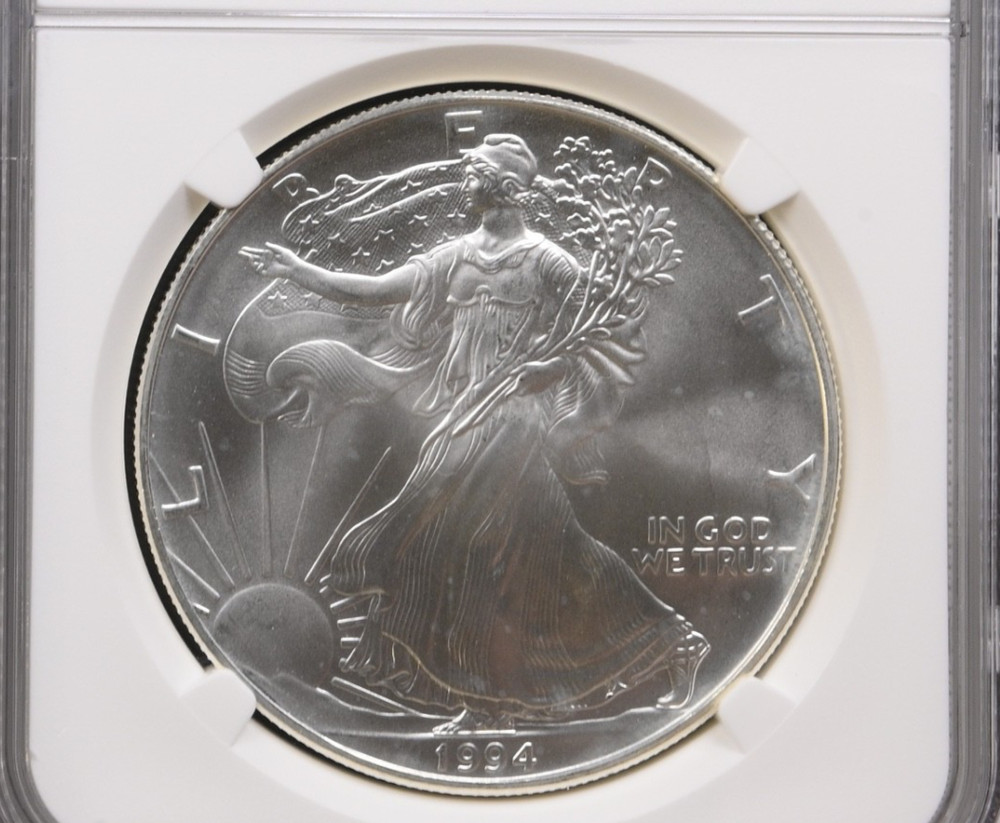 1994 $1 Silver American Eagle--NGC UNC MS67