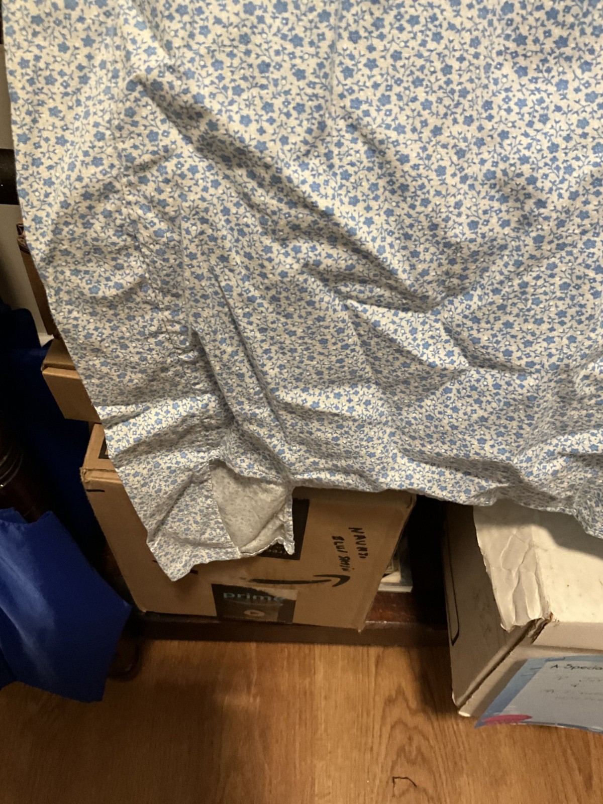 NATIVE AMERICAN PLAINS BLUE CALICO COTTON CAMP DRESS