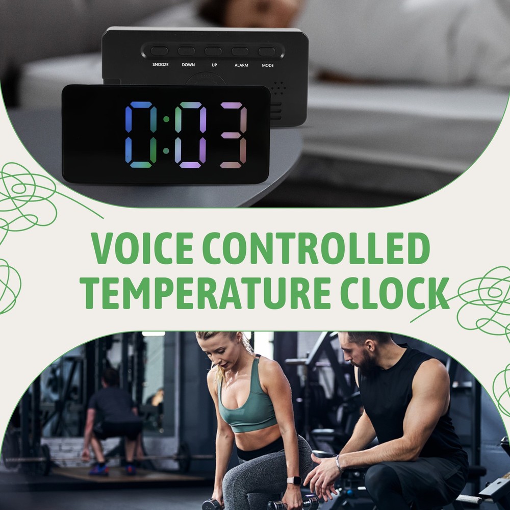Colored LED Digital Alarm Clock,Snooze, Adjustable Volume, Easy Operation,9450