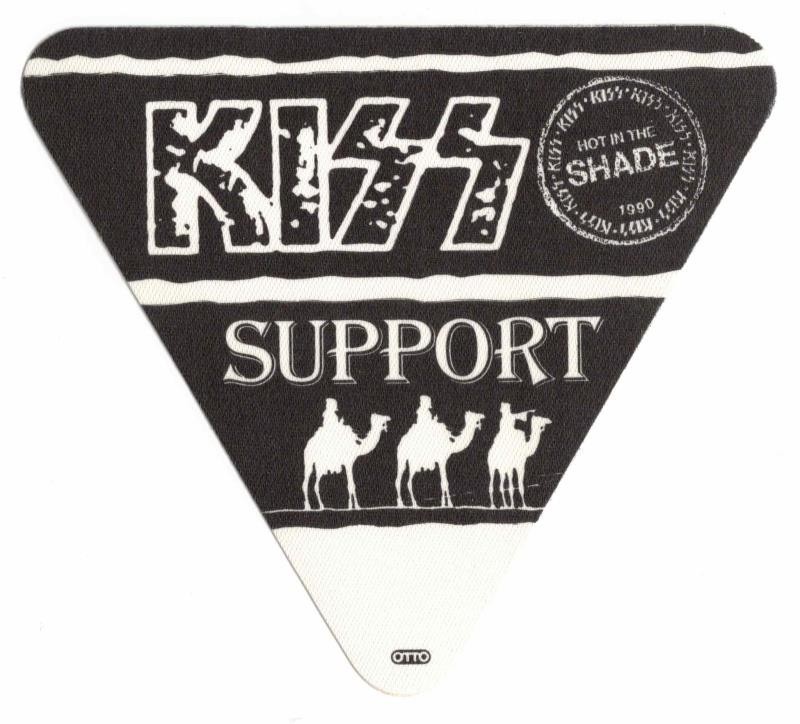 Kiss Hot In The Shade Tour 1990. Black Support Cloth Backstage Pass. OTTO