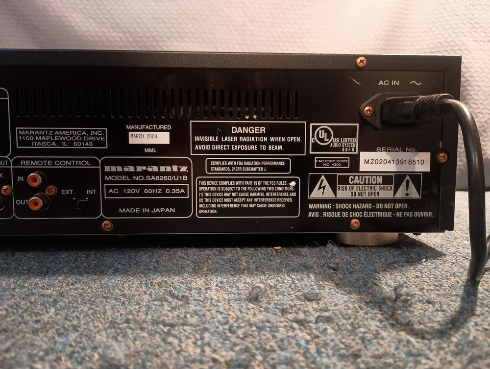 Marantz SA8260 Super Audio SACD Player (Pro Serviced)