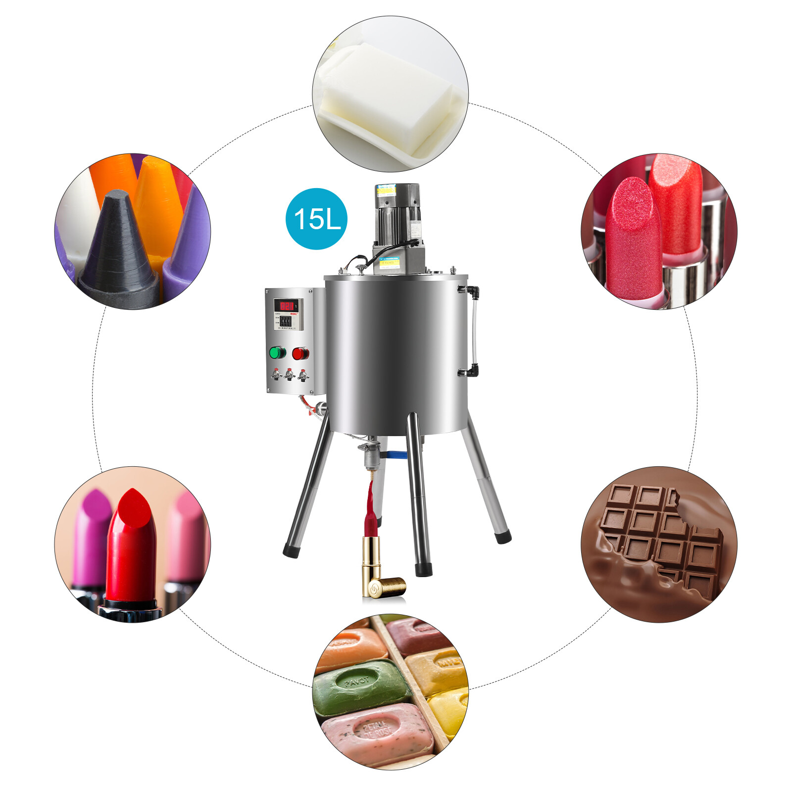 YK-15L Heating Mixing Filling Machine Stirring Tank Liquid Paste Lipstick Filler