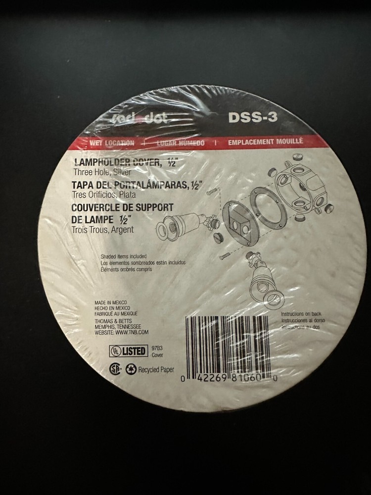 RED DOT DSS-3 LAMPHOLDER PLATE 3 HOLE GREY