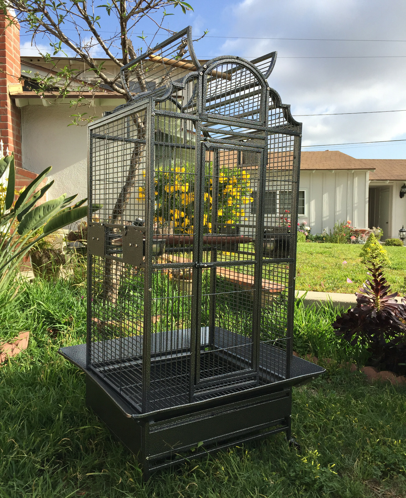 64" Large Elegant Bird Parrot Open Play-Top Cage Cockatiel Macaw Conure Aviary