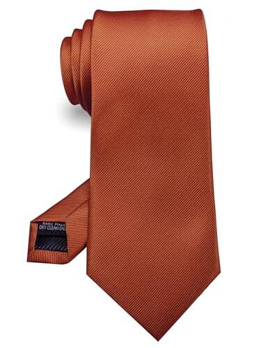 Solid Color Tie Formal Necktie for Men Rust