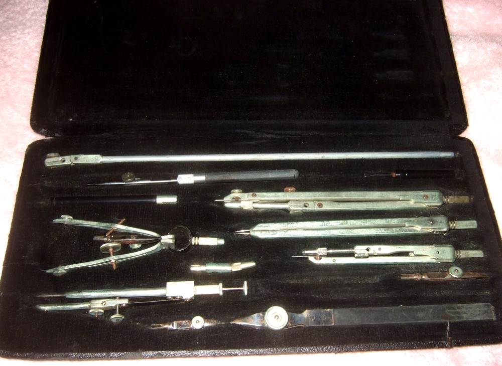 Vintage Drafting Set Berlin Germany Original Case