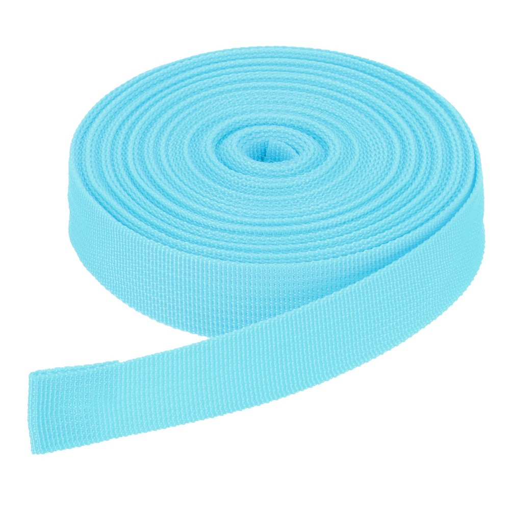 10Yard x 1 Inch Width Nylon Webbing Strap Poly Flat Webbing Strapping Light Blue