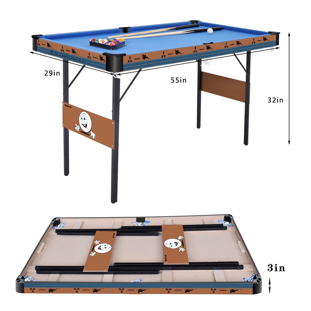55Inch Multi Function 3 in 1 Combo Game Table, Folding Pool Table/Billiard Table