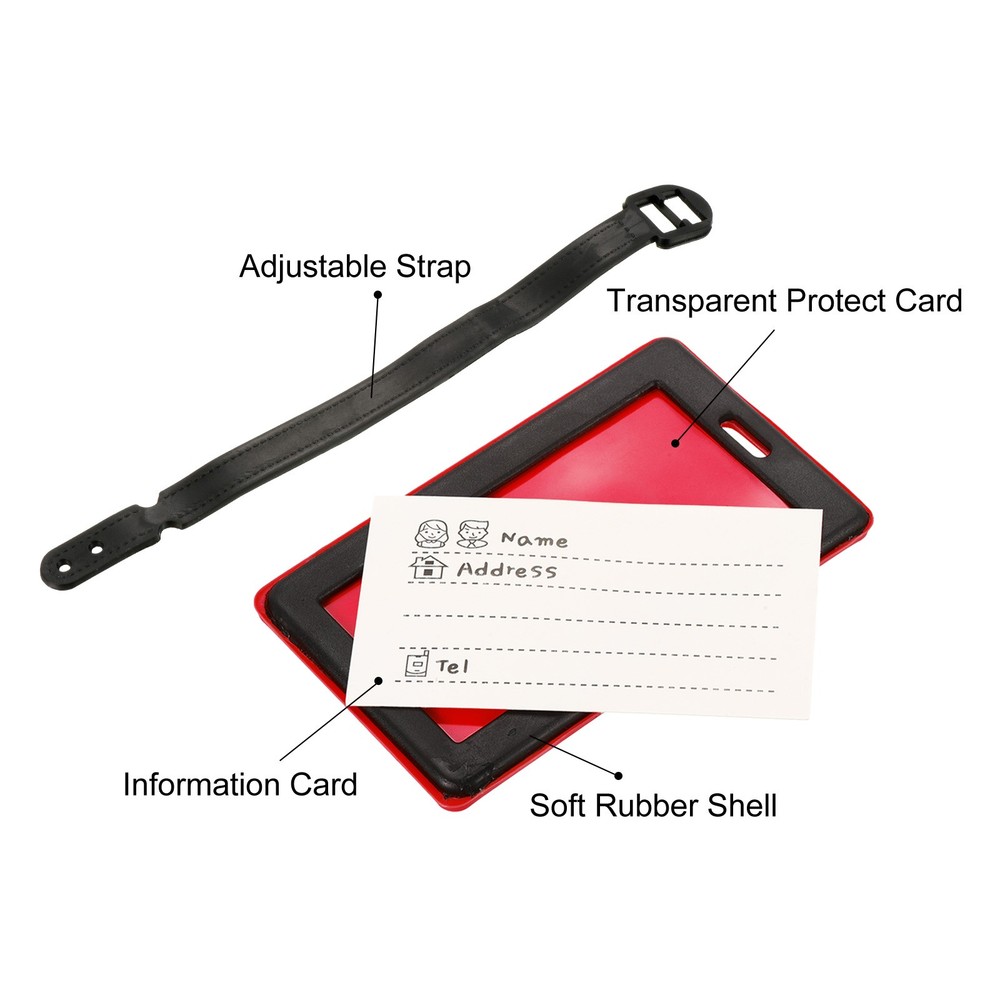 PVC Luggage Tag Identifier Label, Not Your Bag Pattern Red