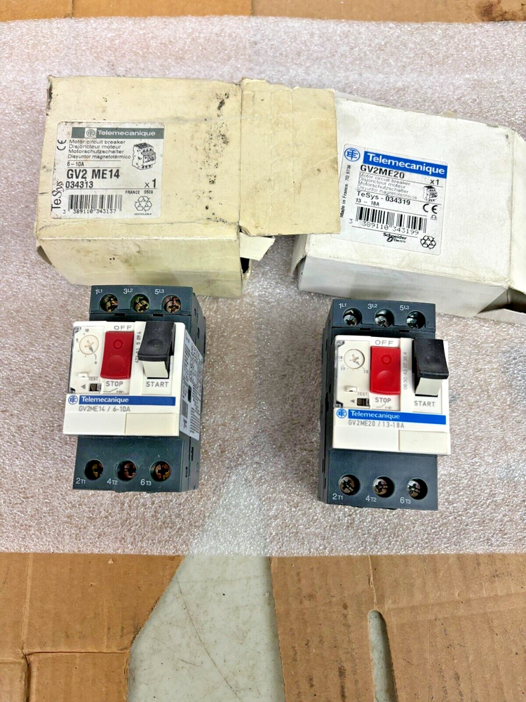 2 NEW TELEMECANIQUE MANUAL MOTOR STARTERS