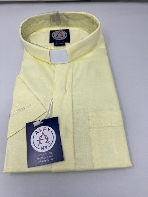 Men's SHORT SLEEVE Premium CLERGY Shirts ,CATHOLIC, PRIEST shirts 100% COTTON