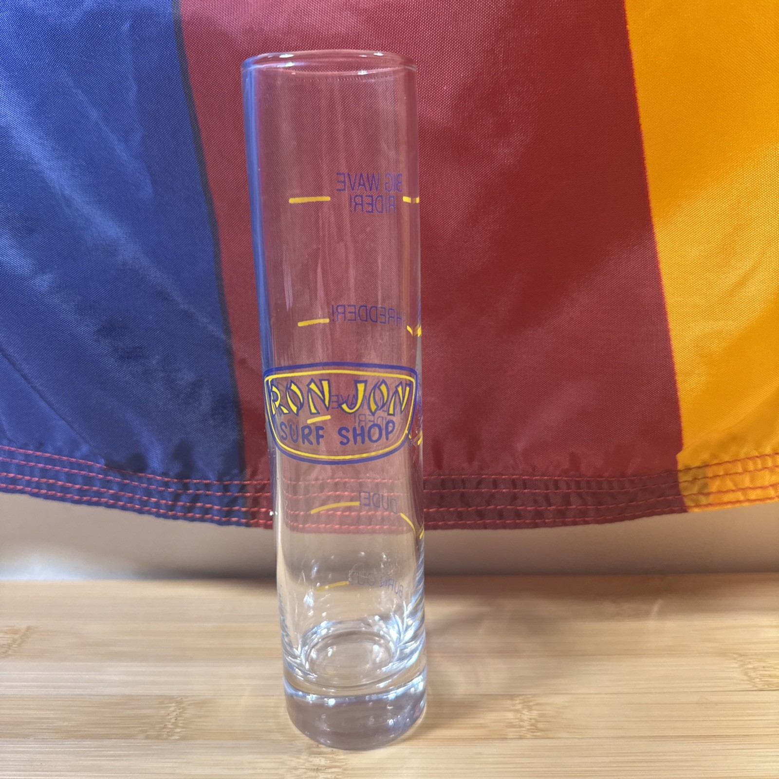 Ron Jon Surf Shop Tall Shot Glass Souvenir 7.5 inches tall