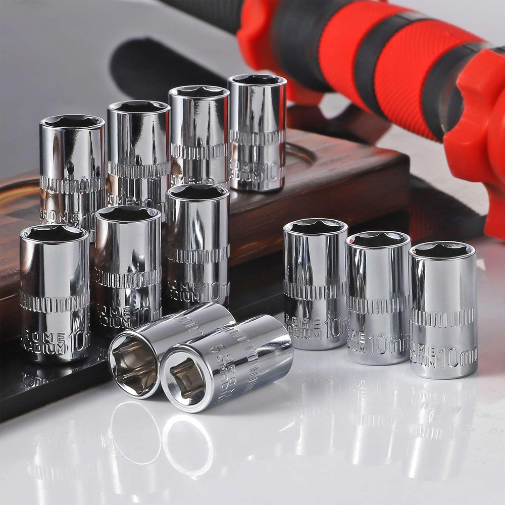 [12pcs] Durable 10mm Socket, 1/4 socket set,Shallow Socket 1/4 Inch Drive 10m...