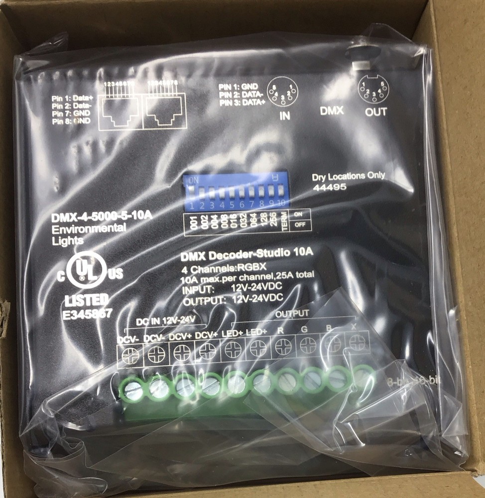 New Studio 4 Channel DMX Decoder DMX-4-5000-5-10A Decoder-Studio RGBX z321