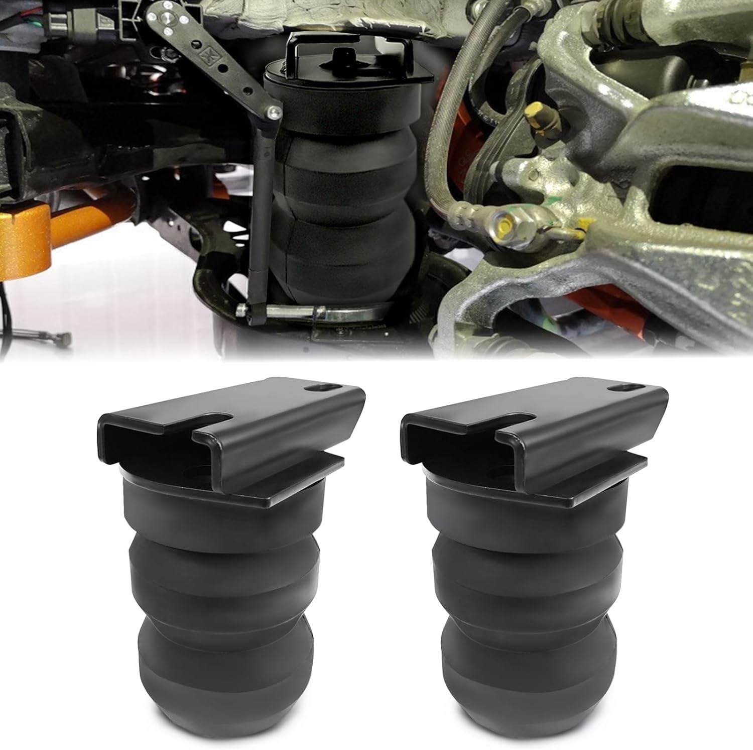 Rear Rubber Helper Suspension Bump Stops Compatible with 2014-2023 Dodge Ram 250