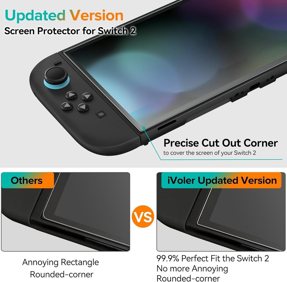 4-Pack Screen Protector for Nintendo Switch 2 Model 2025 with Alignment Frame