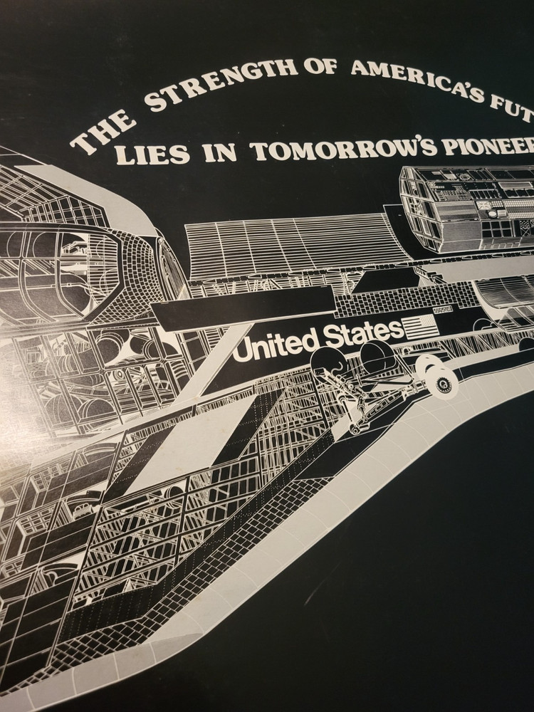 Vintage 1986 Challenger Space Shuttle Poster Engineering Cutaway Mark Tower