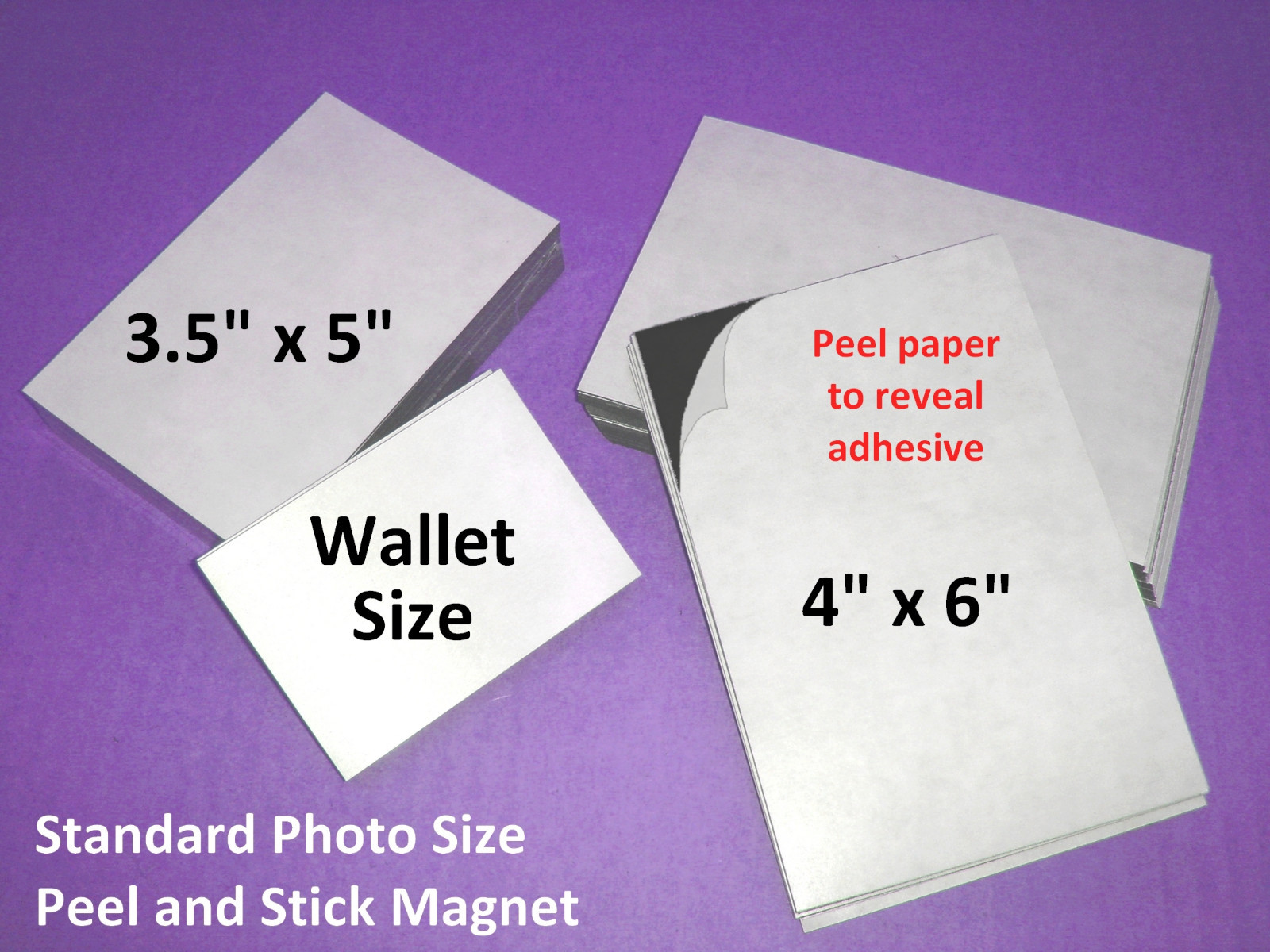 10 Self Adhesive 60 mil US Magnetic Sheets Fit 2.5x3.5 photos - Ships FREE