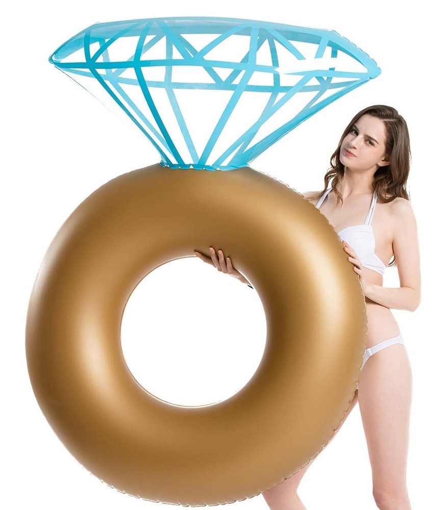 Jasonwell Inflatable Diamond Ring Pool Float - Engagement Ring Bachelorette P...