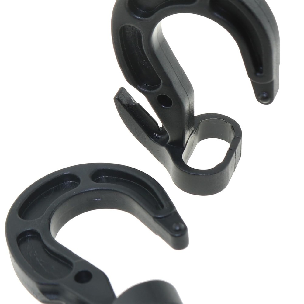 20PCS Black Plastic Adjustable Hooks Elastic Rope Binding Rope Hook Bungee Ro...