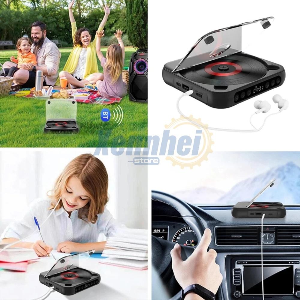 Portable CD Player Personal CD Players with Bluetooth Rechargeable Black US