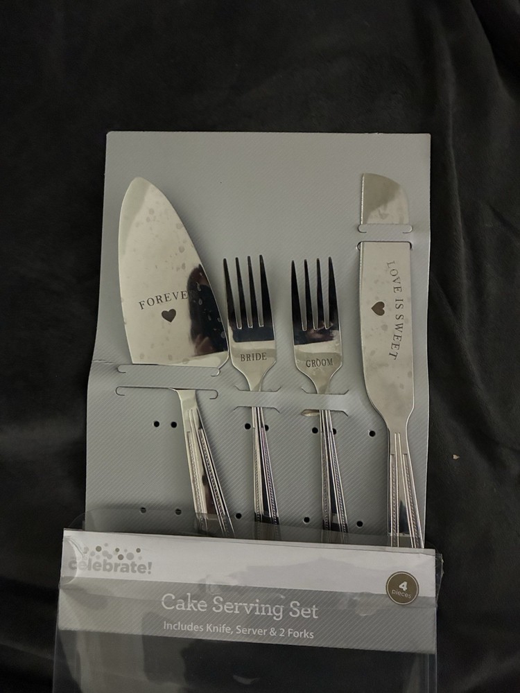 Silver Wedding Cake Knife and Server Set In Original Box! Never Used!