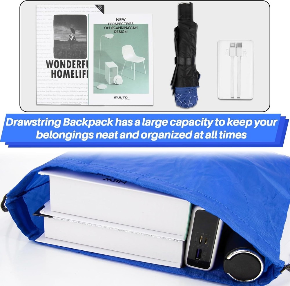 6PCS Drawstring Backpack - Drawstring Gym Bag Waterproof Bags Bulk String Backpa