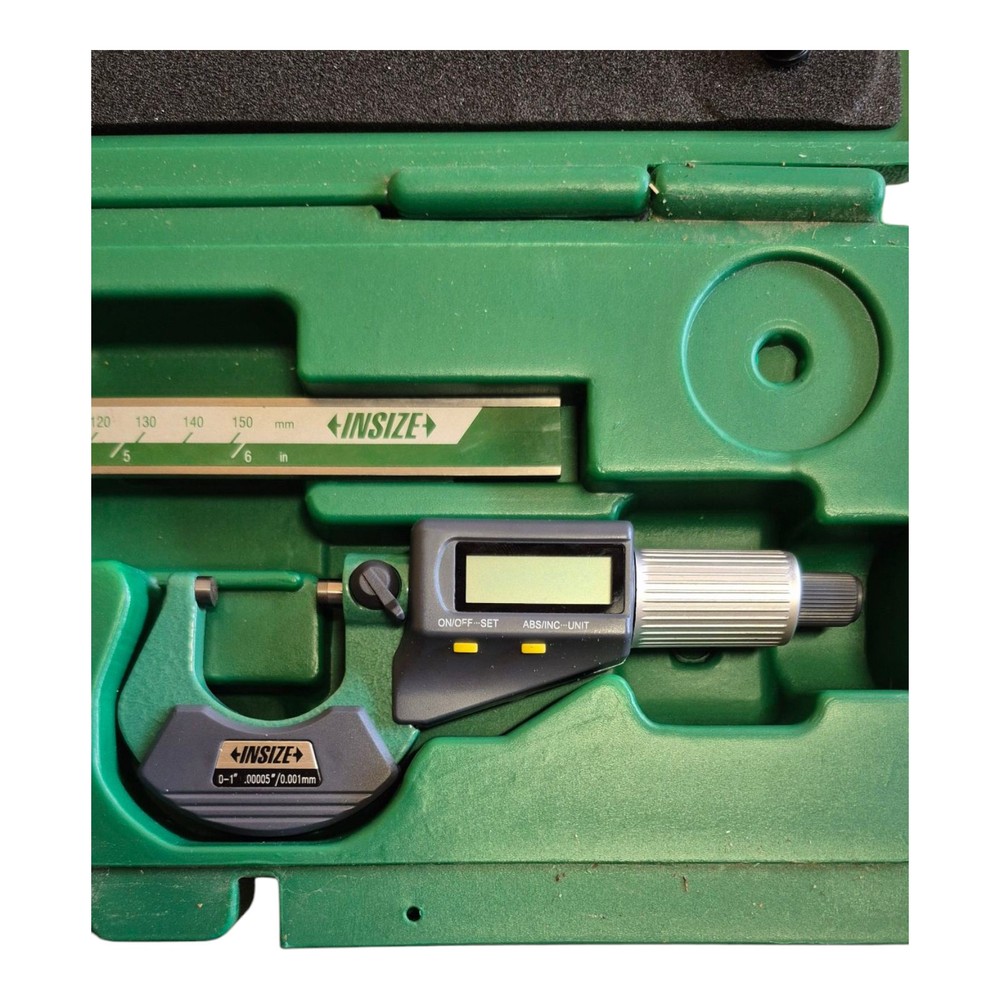 Insize 2 pc Measuring Tool Set Digital Caliper & Digital Outside Micrometer 5022