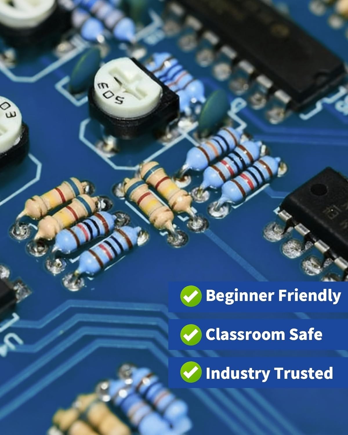 1050 Pcs 30 Values Resistor Kit 1/4 W +-1% Metal Film Fixed Resistors Assortment