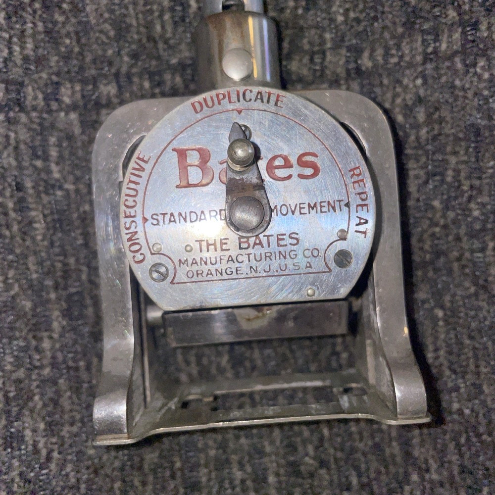 Antique Bates Numbering Machine Stamp Consecutive / Repeat