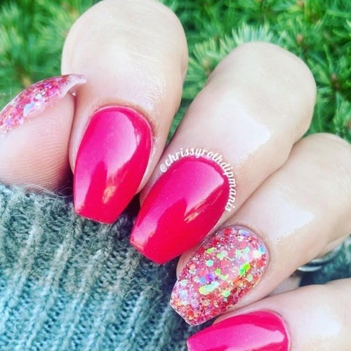 Sparkle & co Nail Dip Powder Candy Apple Solid Bright Red