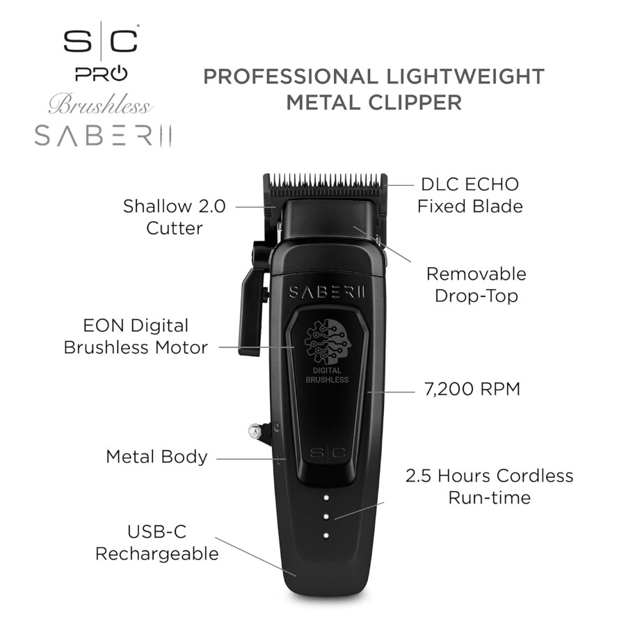 Stylecraft Saber 2.0 Black Clipper & Trimmer Combo - BRAND NEW