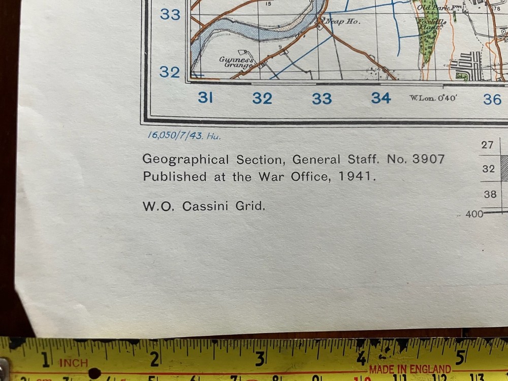 Original WW2 British Army GSGS Map - Hull