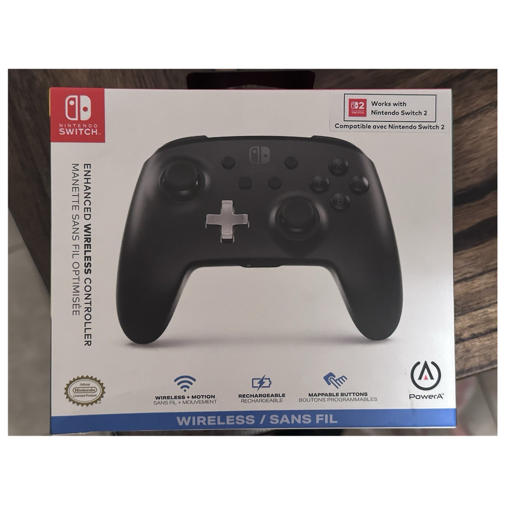 PowerA Enhanced Wireless Controller Black Metallic D-Pad Nintendo Switch