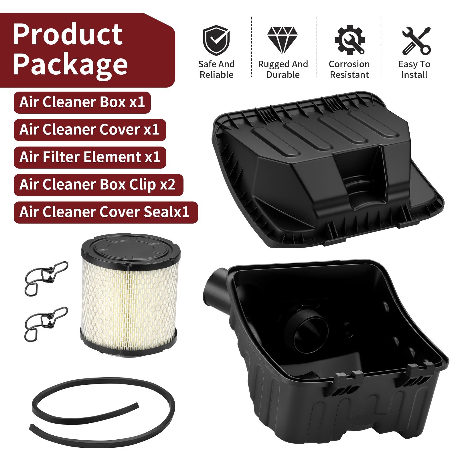 AIR INTAKE AIRBOX ASSEMBLY & AIR FILTER ELEMENT FOR POLARIS RANGER 570 500 ETX