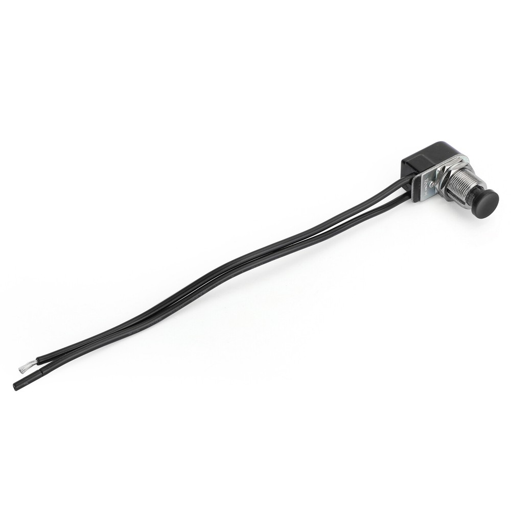 1pc Normally Open Momentary Self-resetting Push Button Reset Switch w/Wire Black