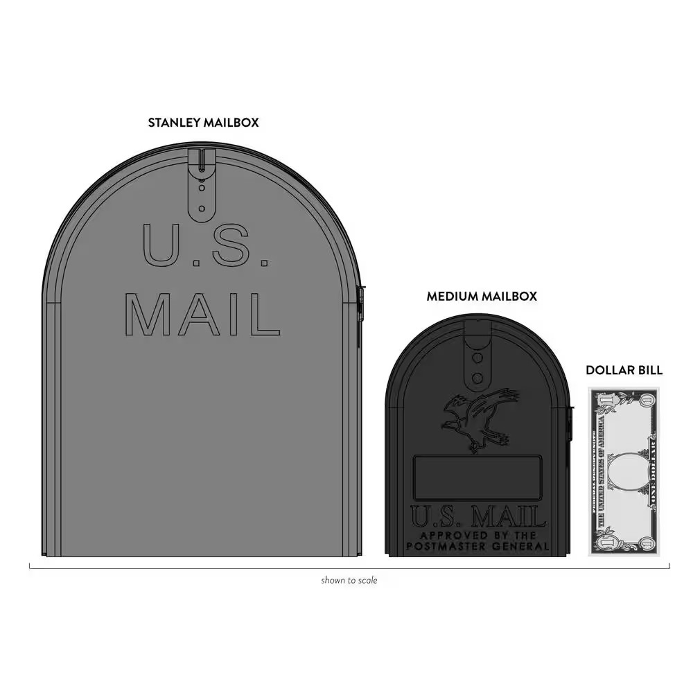 Stanley Gray Extra Large Steel Post Mount Mailbox