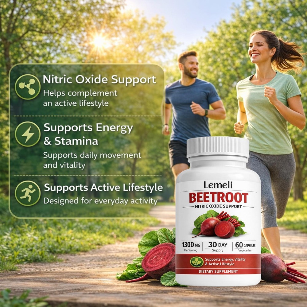 Lemeli Beetroot Capsules 1300mg, Lemeli Beet Root Extract Supplement 60Capsules