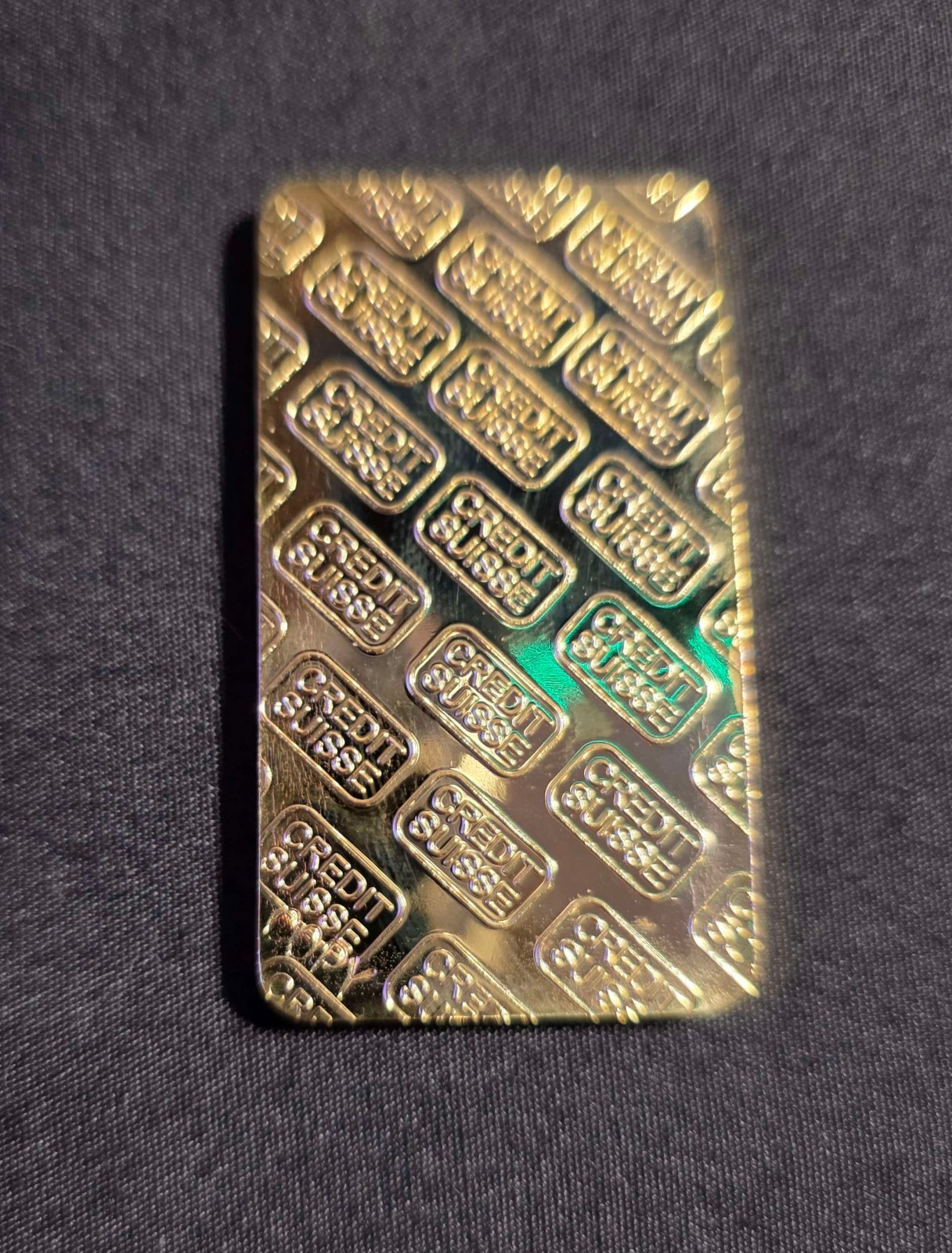 1 oz Credit Suisse .999 Gold Bar Fine (BU) 24k Gilded Repro