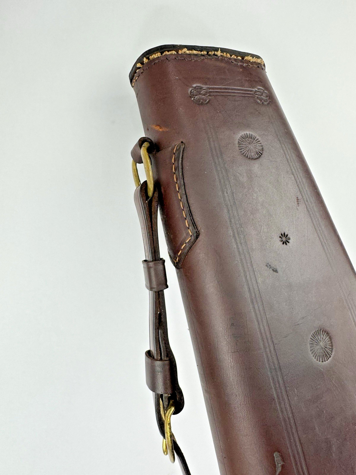 Rare Antique Leg o Mutton Abercrombie Fitch Shotgun Gun Case Leather Tooled