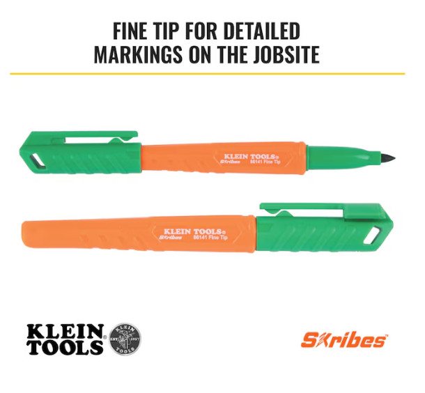 Klein Tools Skribes Fine Tip Permanent Markers, Multi-Color,