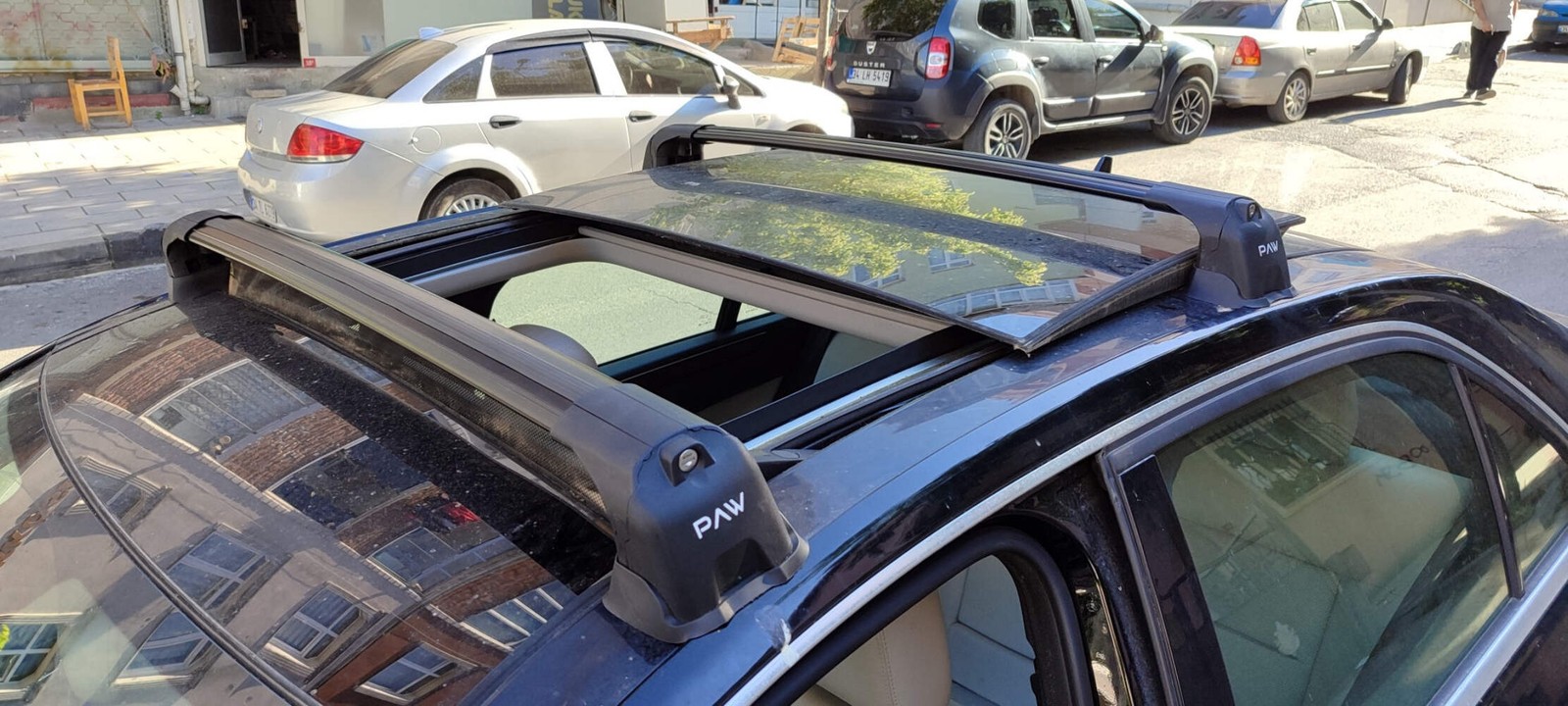 For Mercedes E Sedan W212 2013-2017 Roof Rack Cross Bars Fix Point Alu Black