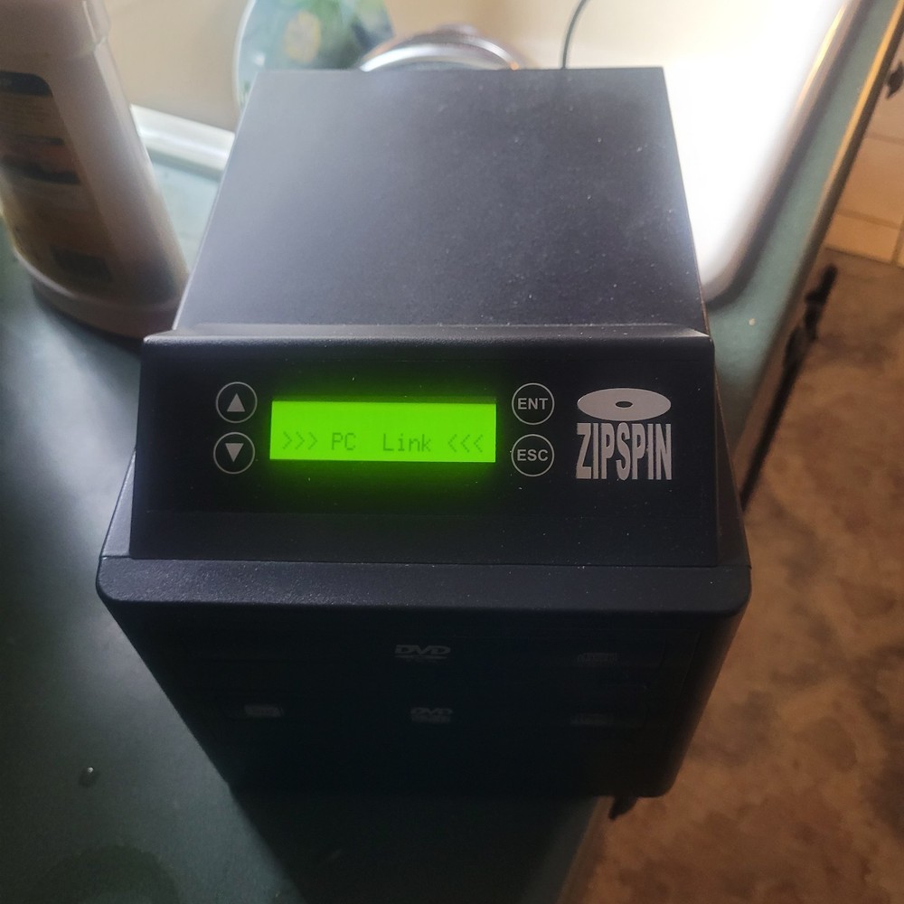 Zipspin 2-Target DVD CD Duplicator Black with PC Link for PC