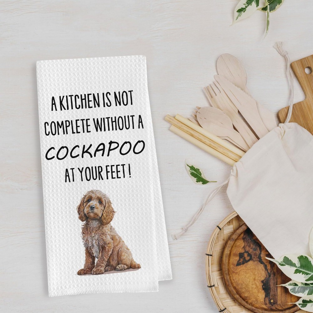 Funny Cockapoo Dish Towels - Cockapoo Decorative Waffle Weave Kitchen Towels ...