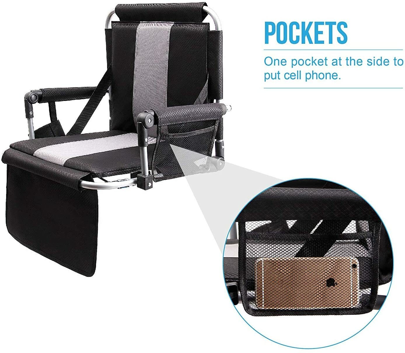 Stadium Seat Portable Folding Padded Stadium Seats for Bleacher Chair Cup Holder