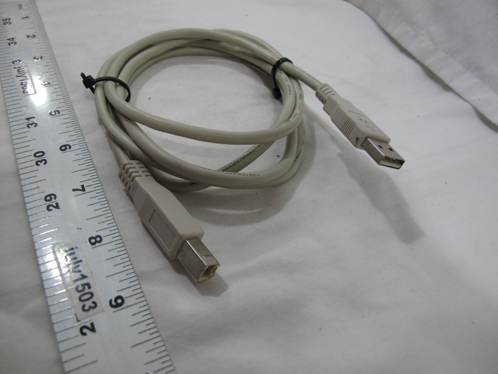 (1) 5-foot USB A to B Printer Cable TAN