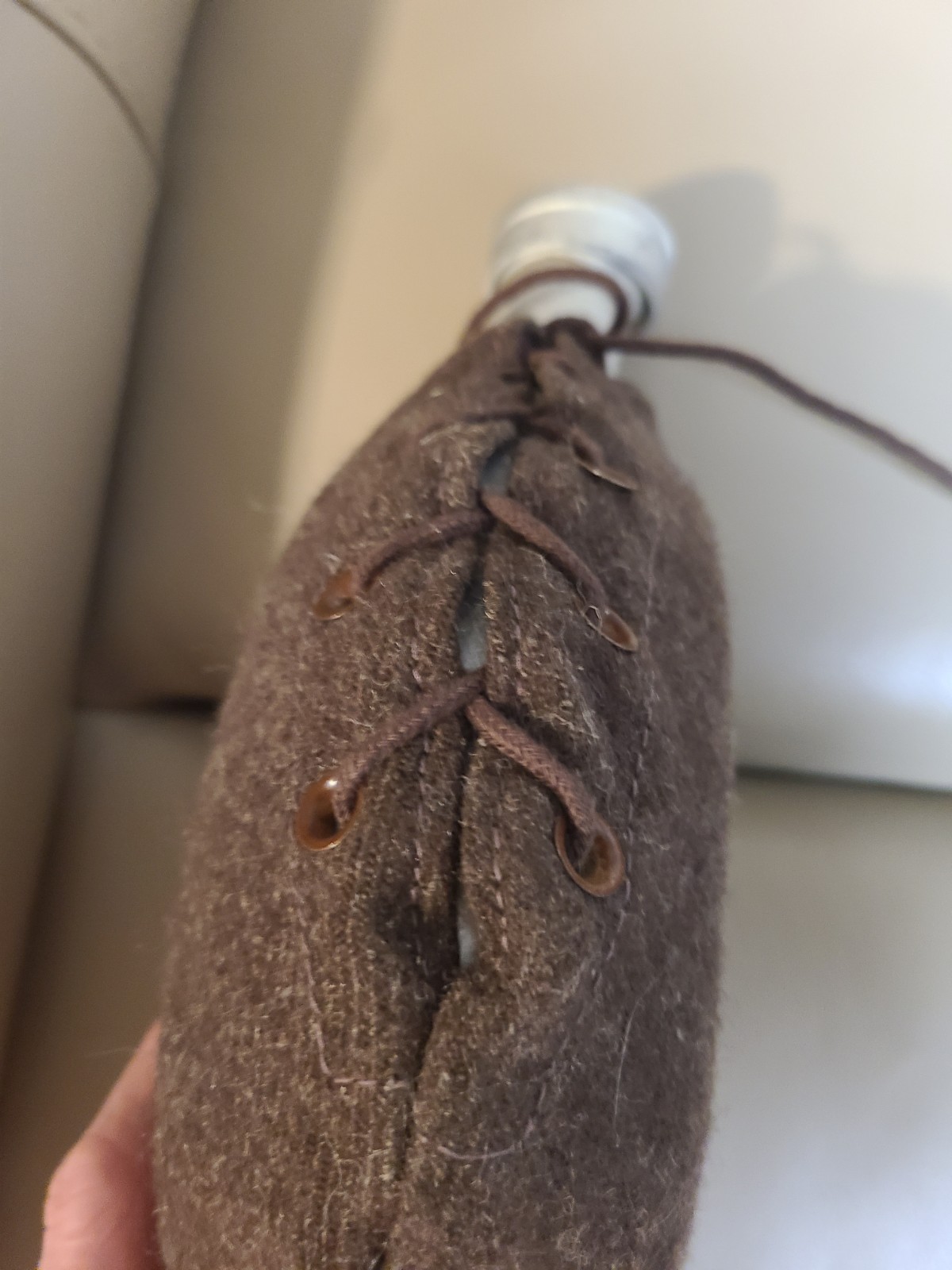 Vintage Mosin Nagant Ammo Pouch and Wool-Covered Canteen